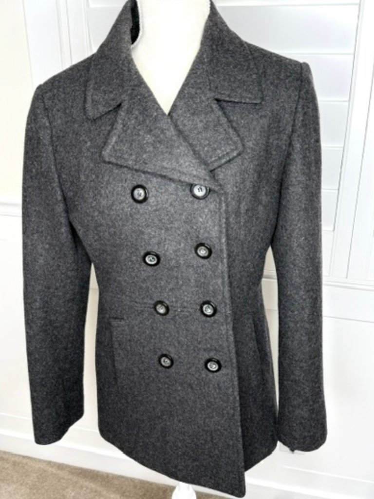 Mario De Pinto Dark Gray Wool Double-Breasted Short Jacket